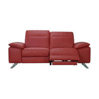 2-SITZER Sofa Genius Echtleder mit 1 x Relaxfunktion Rot - Rot, Leder/Metall (180/80/104cm)