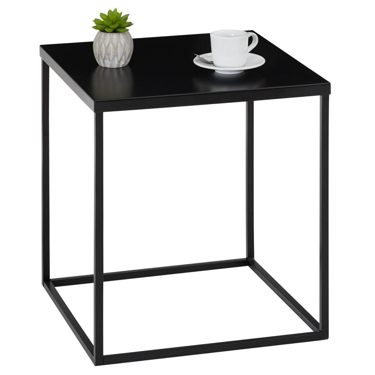 BEISTELLTISCH HILAR - Schwarz, Metall (40/40/45cm) - IDIMEX