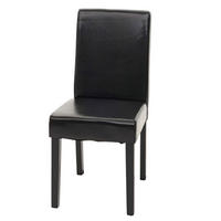 ESSZIMMERSTUHL klassisch und zeitlos 90x43x56cm Sitzhöhe 45cm Leder dunkle Beine Schwarz - Schwarz, Leder (43/90/56cm) - CHEFGASTRO