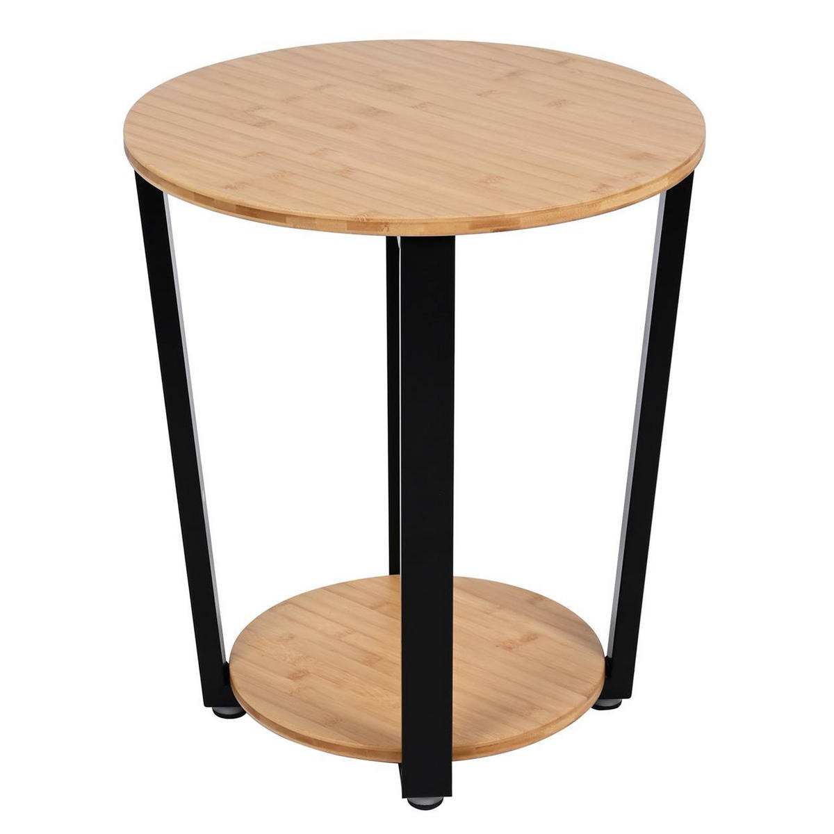 COUCHTISCH Holzoptik Metall Eichefarben Schwarz rund klein 46x52 cm - Eichefarben/Schwarz, Holzwerkstoff/Metall (46/46/52cm) - Begryf