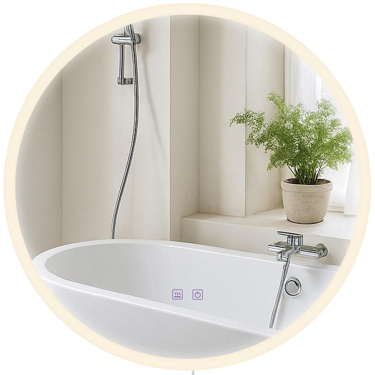 BADSPIEGEL Linz 60 ohne Bluetooth 60x3,5x60cm Glas Klarglas Badezimmerspiegel - Klar, Glas (60/60/3.5cm) - DELUKE