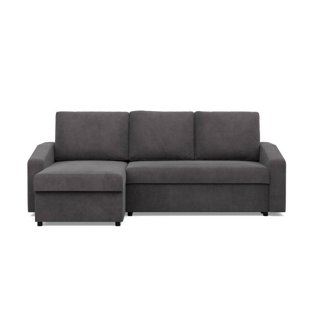 ECKSOFA Neo mit abgeschrägter Armlehnen dunkelgrau - Dunkelgrau, Textil (231/140cm) - SIMKAM Furniture