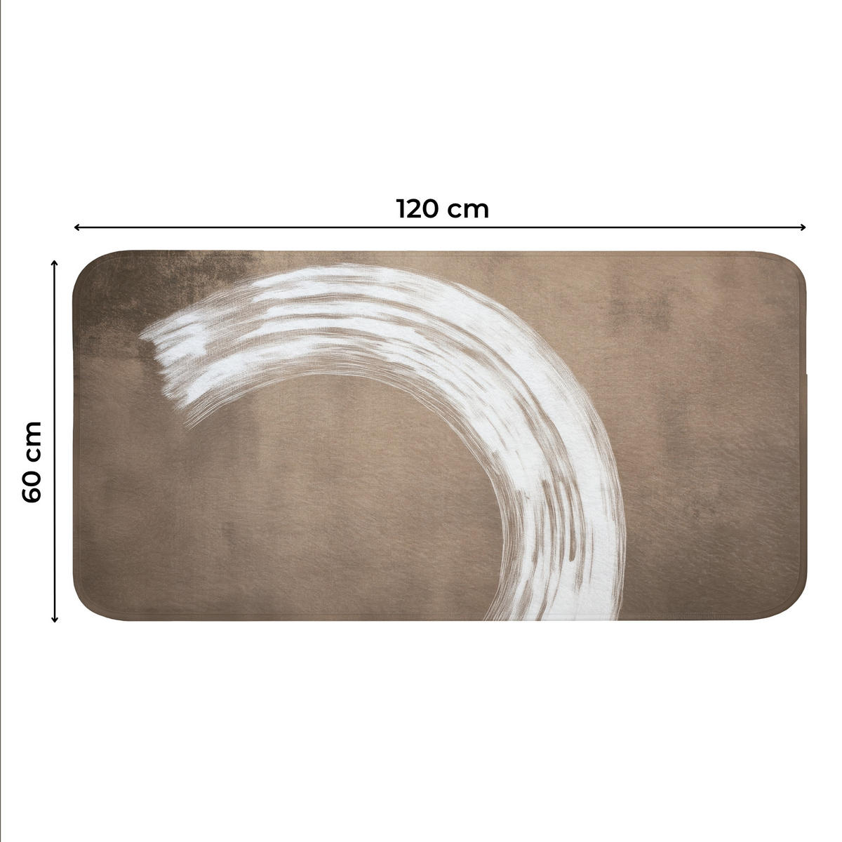 WC PŘEDLOŽKA Barva - hnědá - Japandi 120x60 cm - barva mokka, textil/plast (120/1cm) - OnlyWow