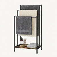 HANDTUCHSTÄNDER - Schwarz, Holzwerkstoff/Metall (43/82.5/28cm) - Relaxdays