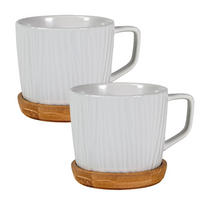 KAFFEETASSE TEETASSE (2er-Set) - Weiß, Keramik (8.8/8/24cm) - Intirilife