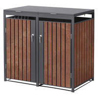 MÜLLTONNENBOX 2er Anthrazit-Rostoptik - Rotbraun, Metall (132/120/80cm) - ML-DESIGN