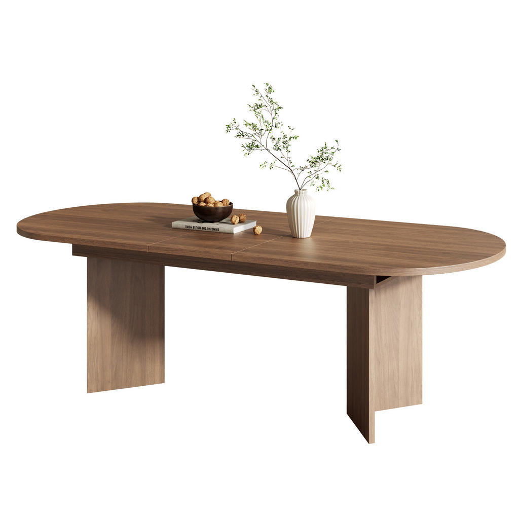 OKWISH JÍDELNÍ stůl 160/200/90 cm ořechová z MDF rozkládací se zaoblenými rohy