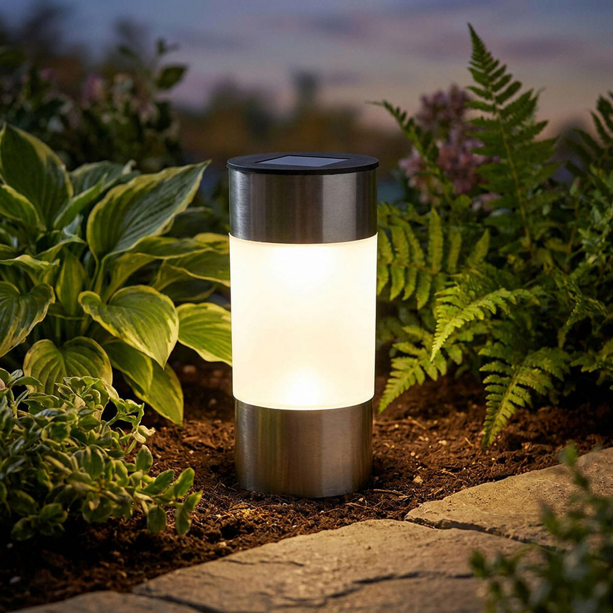 LED AUSSENLEUCHTE Edelstahl Silber - Silberfarben, Metall (6.3/6.3/23.5cm) - Globo Lighting
