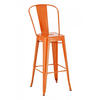 BARHOCKER Metall orange - Eukalyptusholzfarben/Orange, Metall (44/115/52cm) - CLP