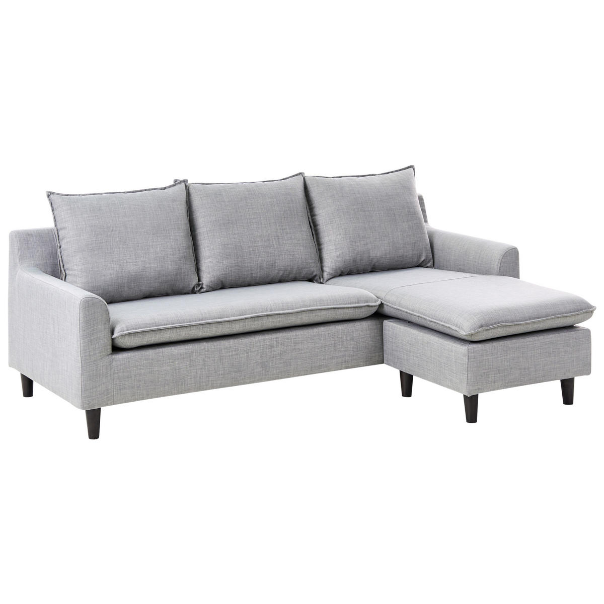 ECKSOFA Polsterbezug Hellgrau Elvenes - Hellgrau, Textil (206/140cm) - Beliani