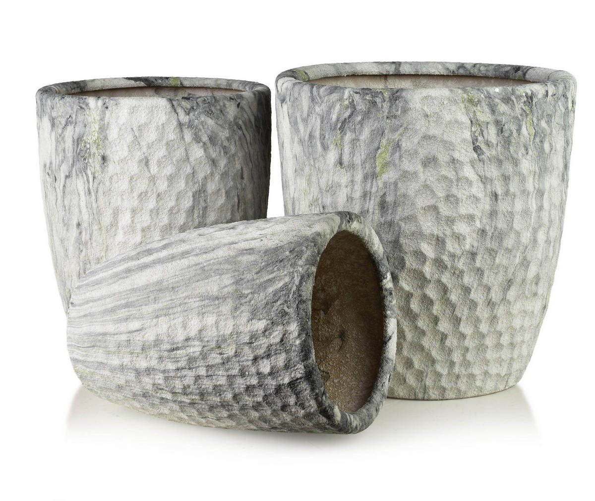 OBAL NA KVĚTNÍK, keramika, šedá - šedá, keramika (40/43/40cm) - Mondex