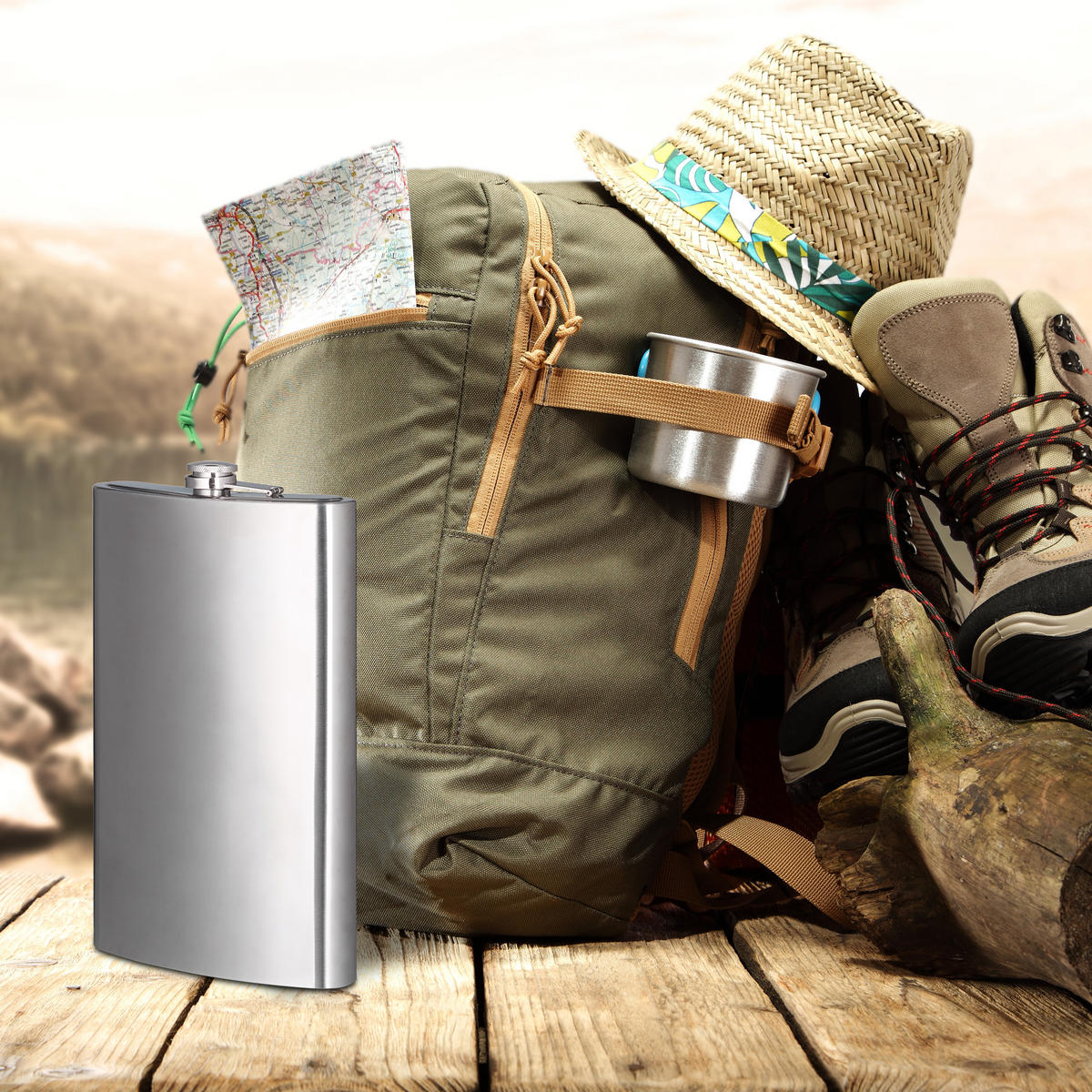 FLACHMANN XXL - Silberfarben, Metall (18/29/5cm) - Relaxdays