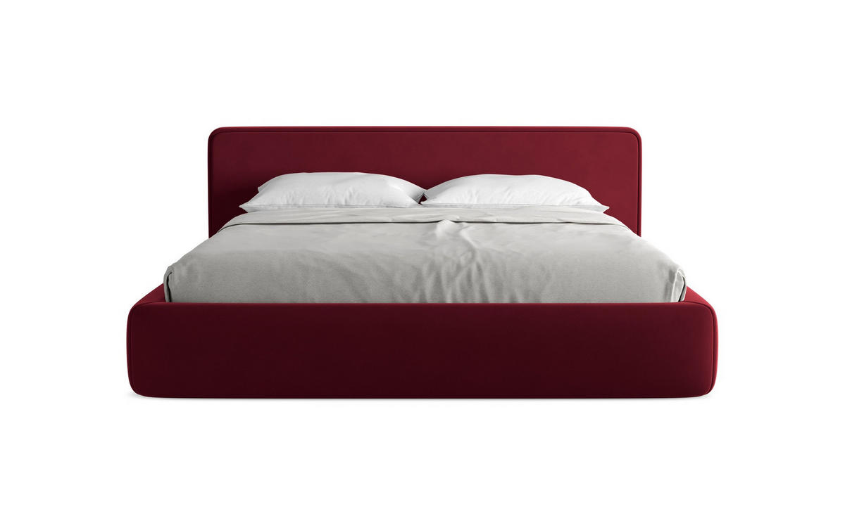 POLSTERBETT mit Bettkasten und Lattenrost 220x225 Rot - Bordeaux/Rot, Kunststoff/Textil (180/200cm) - Makamii