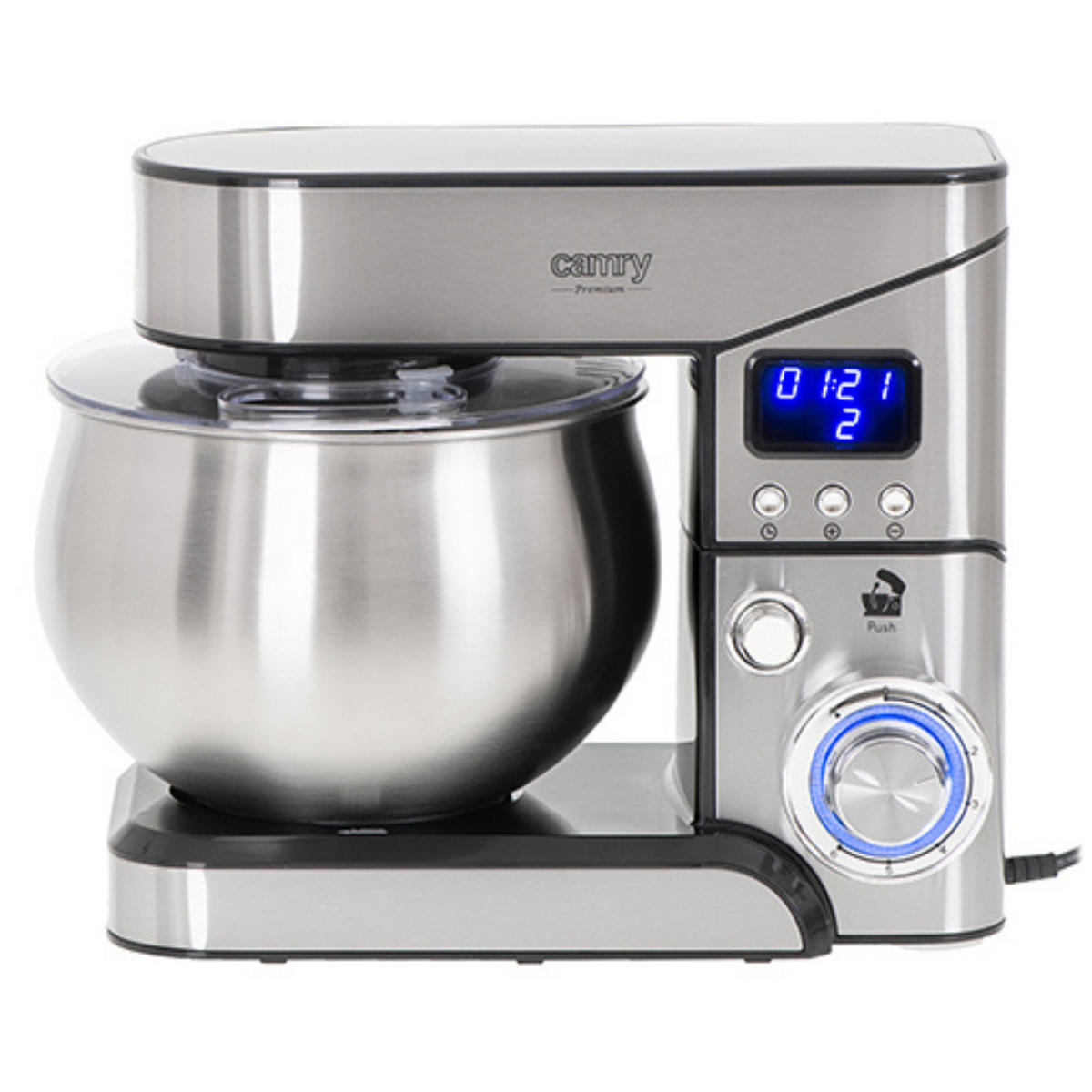 KÜCHENMASCHINE CR4223 Edelstahl 5L 1300W - Silberfarben, Kunststoff/Metall (41/34/27cm) - camry