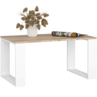 COUCHTISCH NOX Sonoma Eiche, Weiß 92x53x45 cm - Weiß/Sonoma Eiche, Holzwerkstoff (53/92/45cm) - Akord
