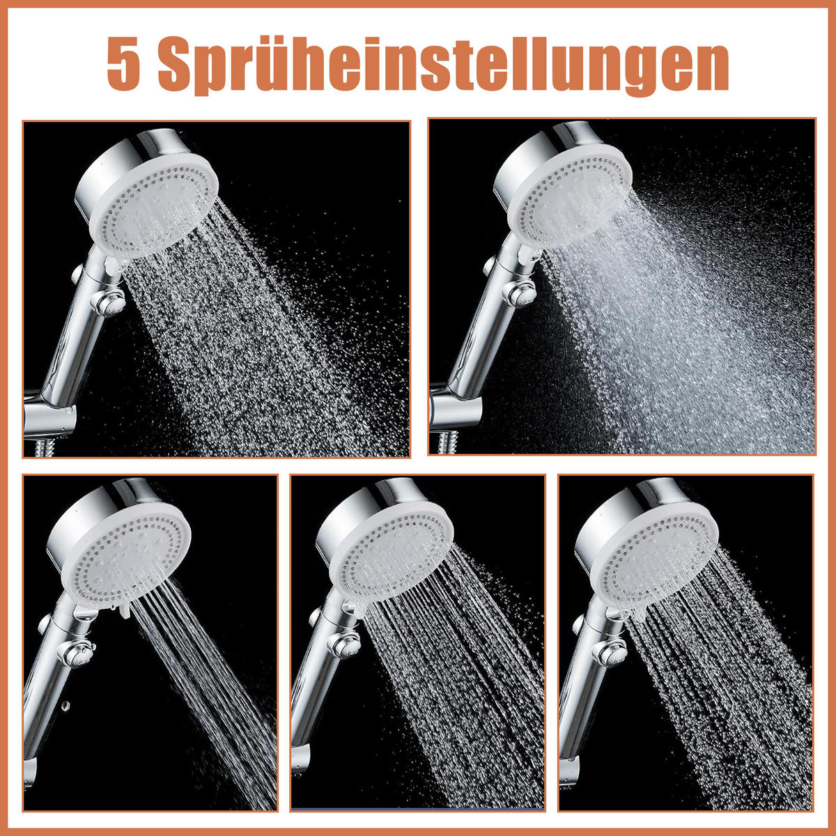 DUSCHSYSTEM Thermostat-Duscharmatur Chrom mit verstellbarer Handbrause - Silberfarben, Metall (30/11.8/72cm) - SHOPENTRA