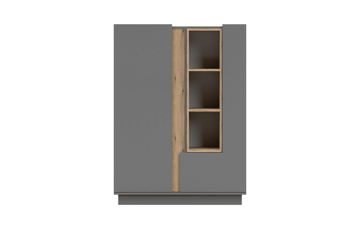 STANDREGAL - Regal Reyla 07 Grau - Grau, Holzwerkstoff (100/137/42cm) - Möblo