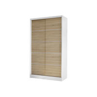 SCHWEBETÜRENSCHRANK Diego IV - Weiß/Sonoma Eiche, Holzwerkstoff/Metall (100/200/58cm) - MIRJAN24