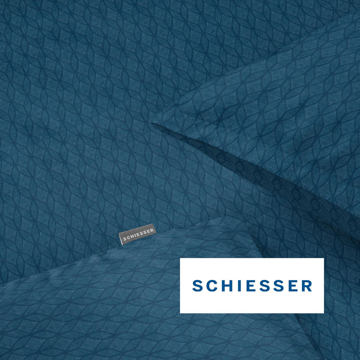 BETTWÄSCHESET Dotted Diamond - Feinbiber - 2-teilig - 135x200 cm - Petrol - Petrol, Textil (135/200cm) - SCHIESSER