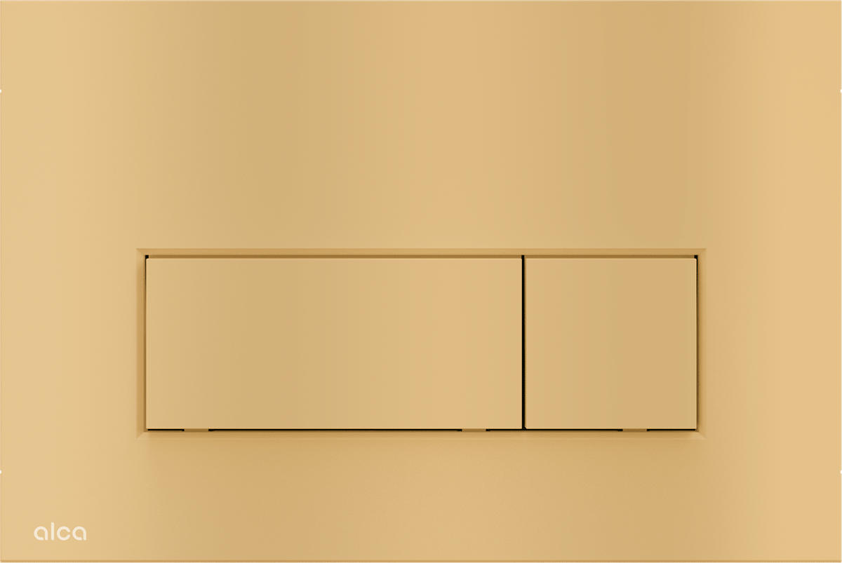 WC-SET ROLO Weiß, Slim-Sitz, Vorwandelement und Betätigungsplatte M57-G-M Gold THIN - Weiß, Keramik (53/119.5/48.5cm) - bad land