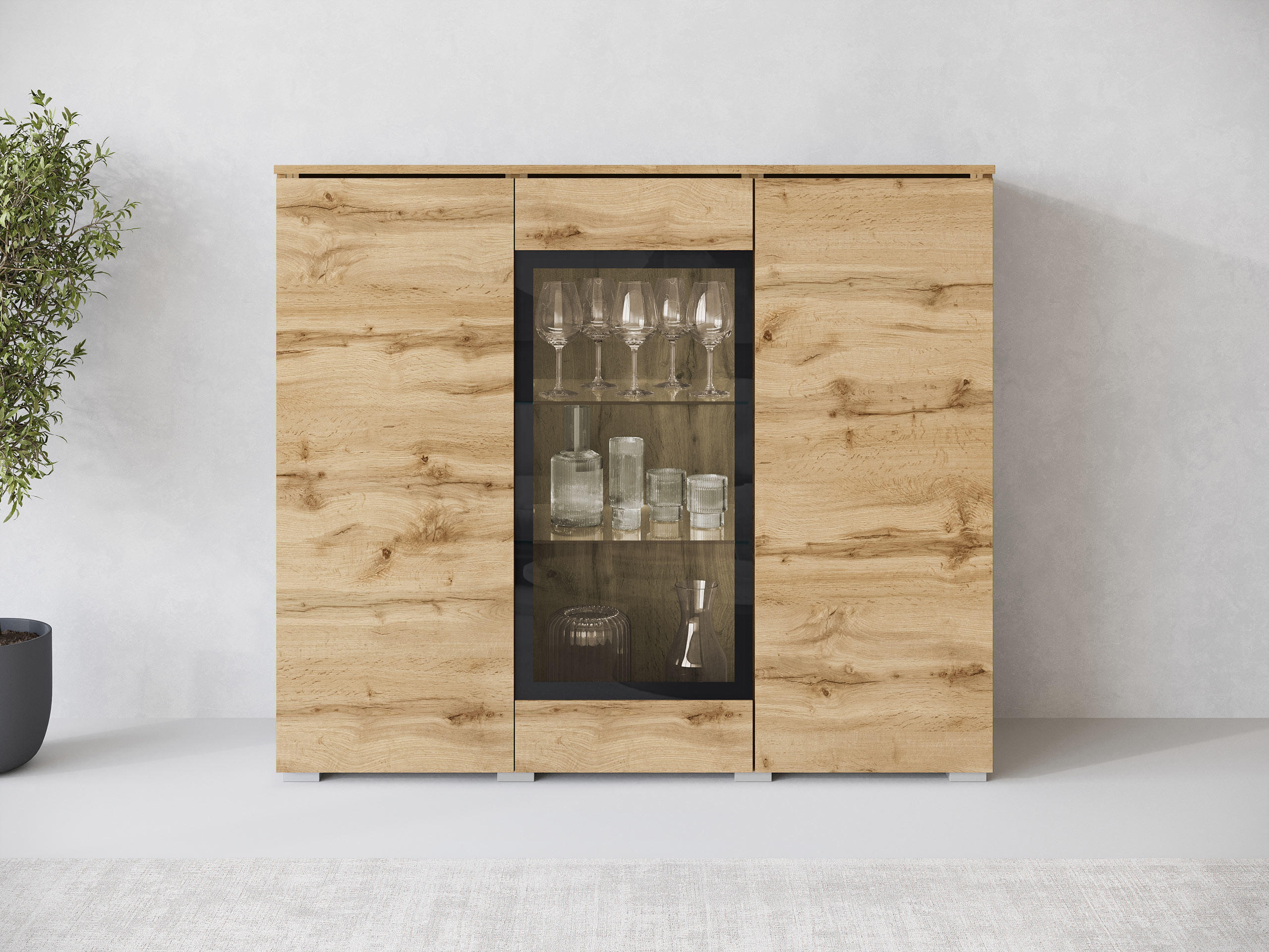 Thumbnail - Mirjan24 Kommode, Eiche Wotan, Holzwerkstoff, Rechteckig,Rechteckig, 120x104x40 cm, Wohnzimmer, Kommoden & Sideboards, K...