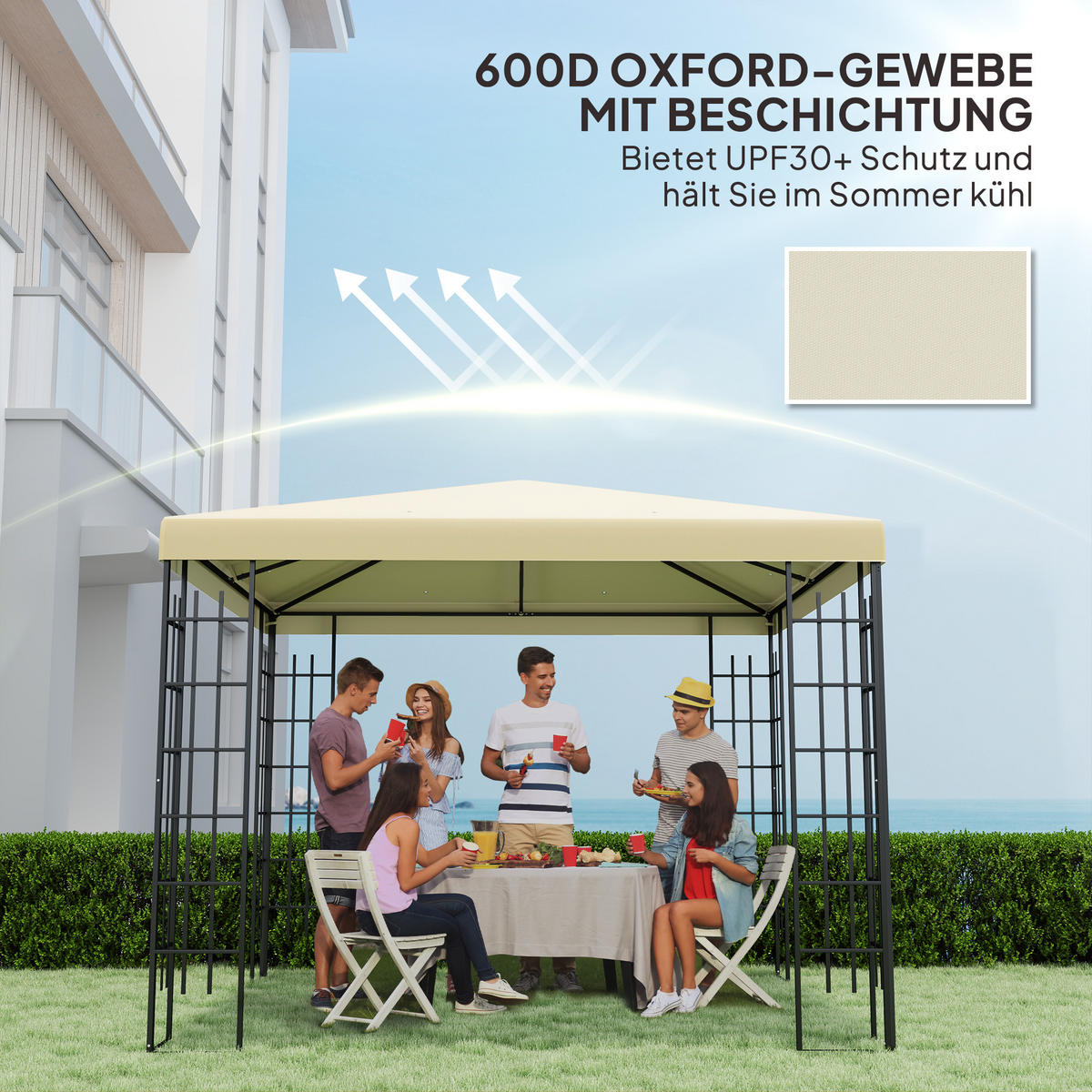 ERSATZDACH für Pavillon 3 x 3 m - Creme, Kunststoff (298/1/298cm) - Outsunny