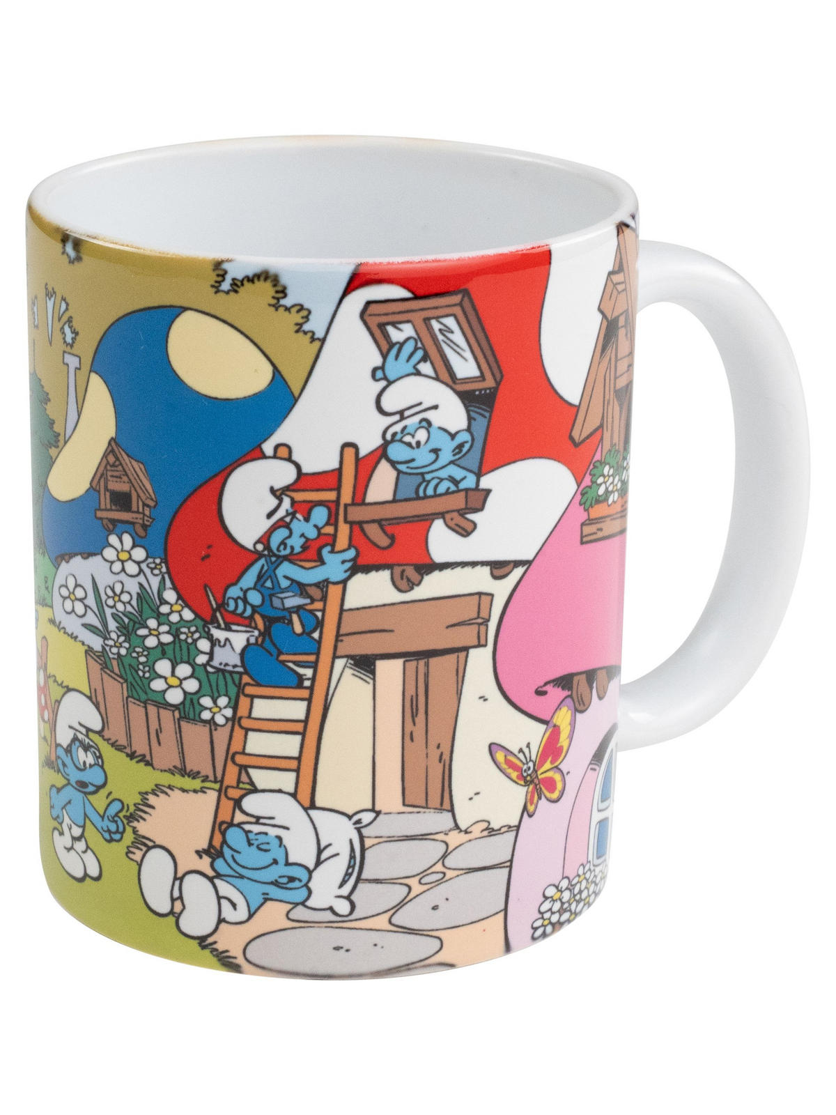 BECHER Die Schlümpfe Schlumpfdorf Mehrfarbig 320 ml - Multicolor, Keramik (0.32L) - United Labels