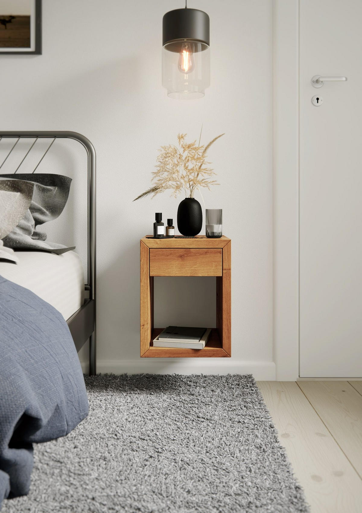 NACHTTISCH Hugo, Eiche, 30/30/39 cm - Eichefarben, Holz (30/39/30cm) - WOODEK