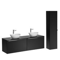 KOUPELNOVÝ NÁBYTEK 160cm Éros 2er-Set Černá - černá, kompozitní dřevo (160/48/46cm) - Petits-meubles