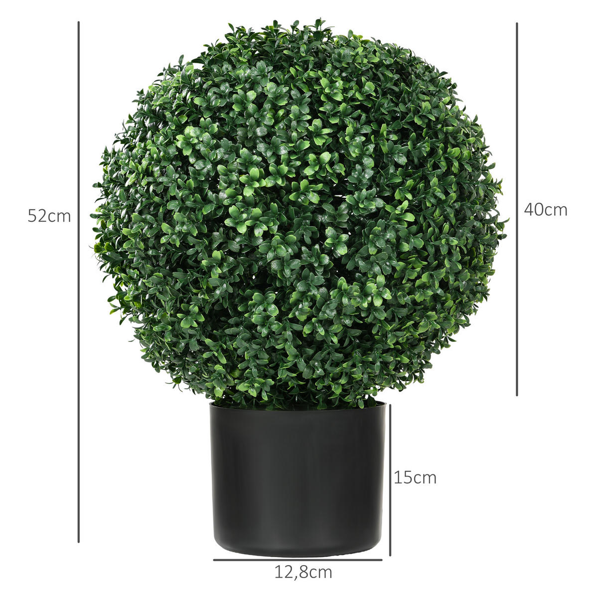 KÜNSTLICHE Pflanzen, PE, Stahl, Grün - Grün, Kunststoff (52cm) - HOMCOM