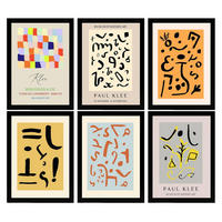 POSTER Set Mit 6 Illustrationen Von Paul Klee A3 Schwarzer Rahmen - Schwarz, Papier (29/3cm) - Nacnic