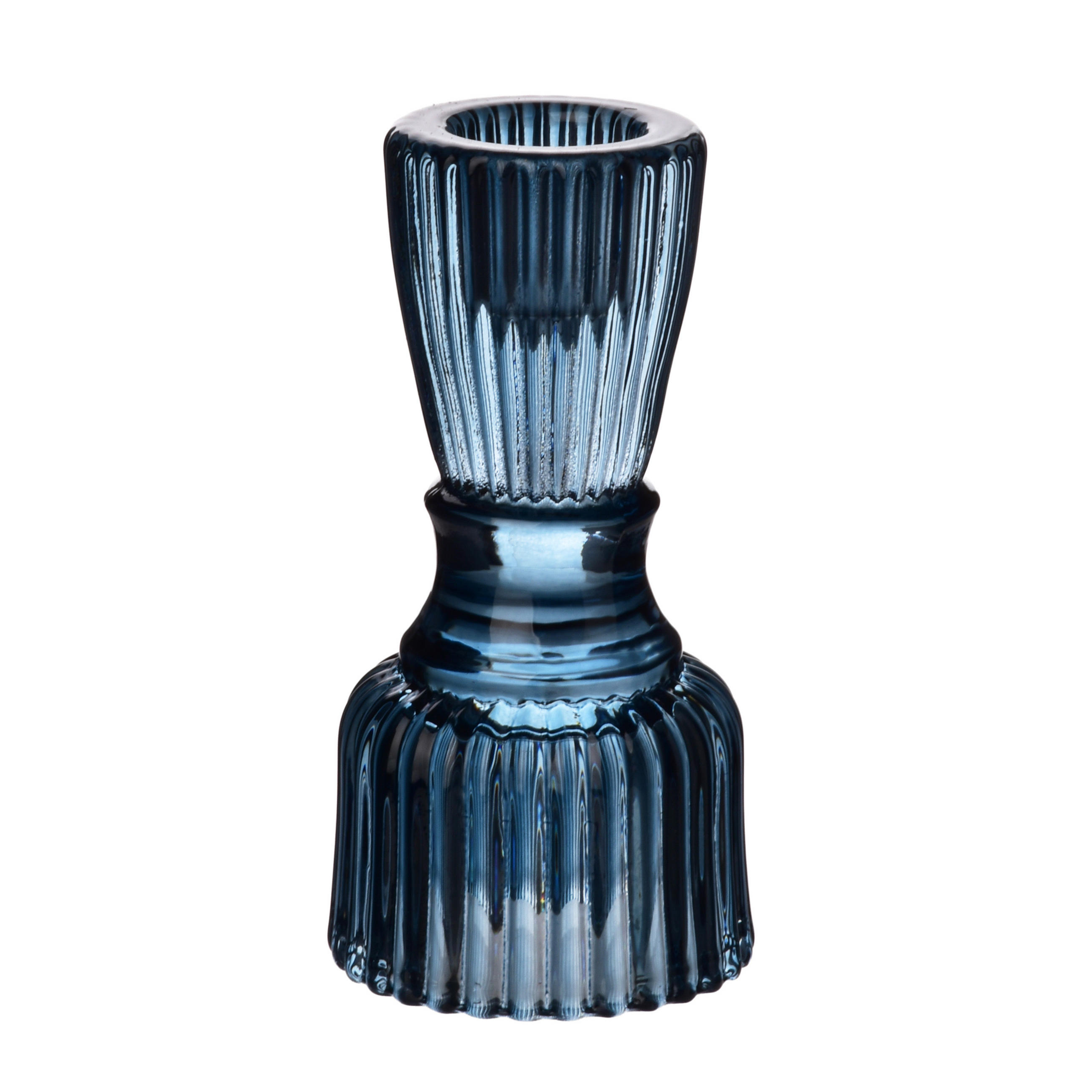KERZENHALTER Patricia blau 5/5/10 cm Glas - Blau, Glas (5/10/5cm) - Mondex