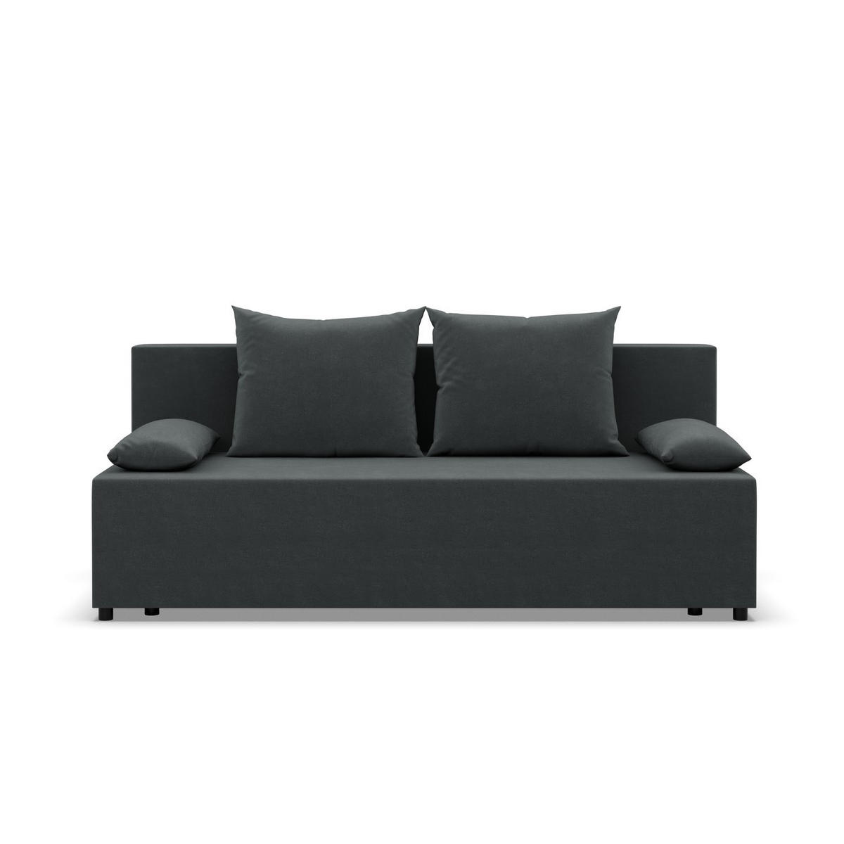 SOFA 3-SITZER MIT SCHLAFFUNKTION FERMO Dunkelgrau - Dunkelgrau, Textil (92/95/191cm) - Mebligo