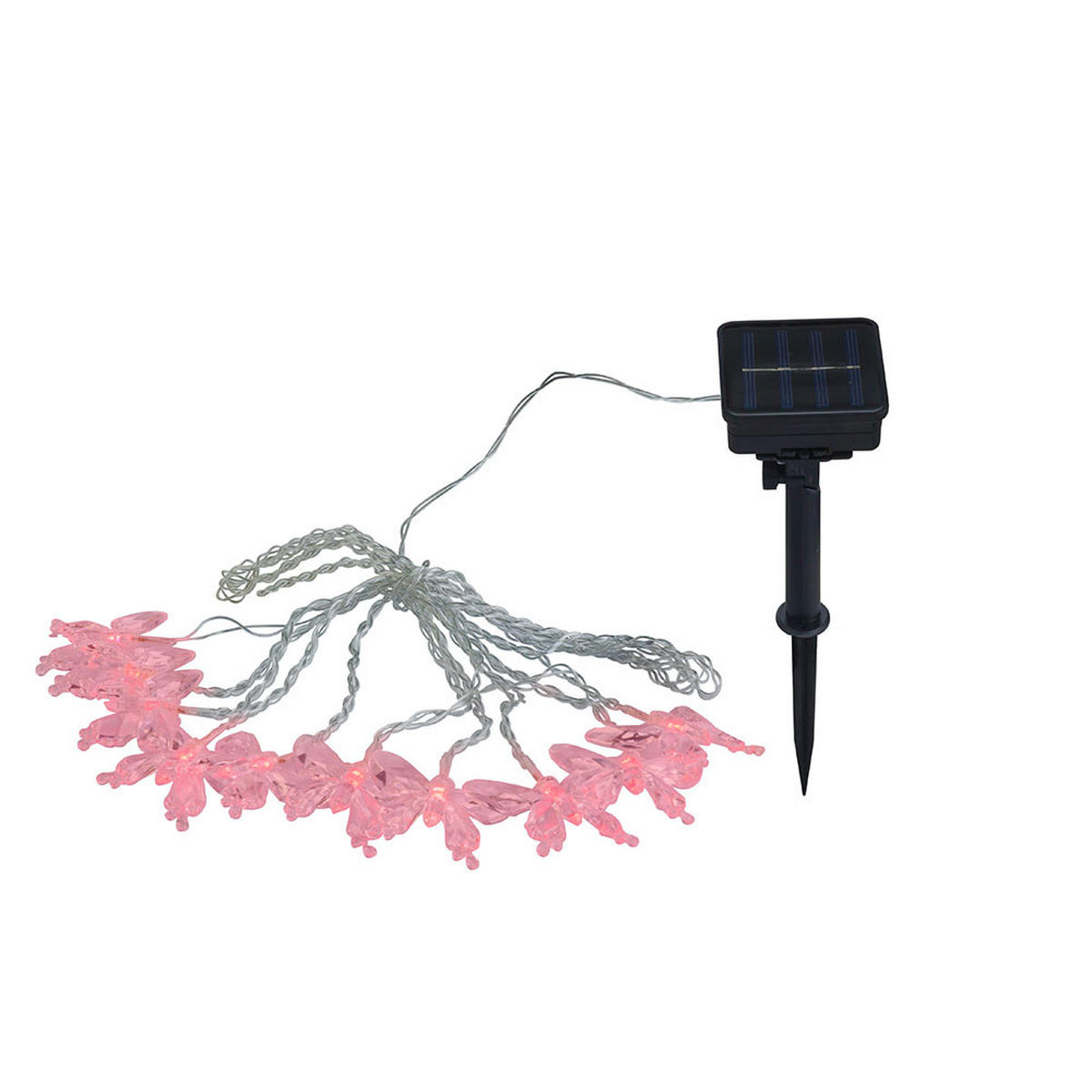 LED AUSSENLEUCHTE Lichterkette Schmetterling Klar - Klar, Kunststoff (470/6/5cm) - Globo Lighting