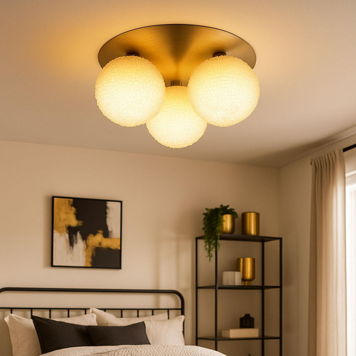 LED DECKENLEUCHTE Prince Silber Aluminium - Silberfarben, Glas (32/32/16.5cm) - Globo Lighting