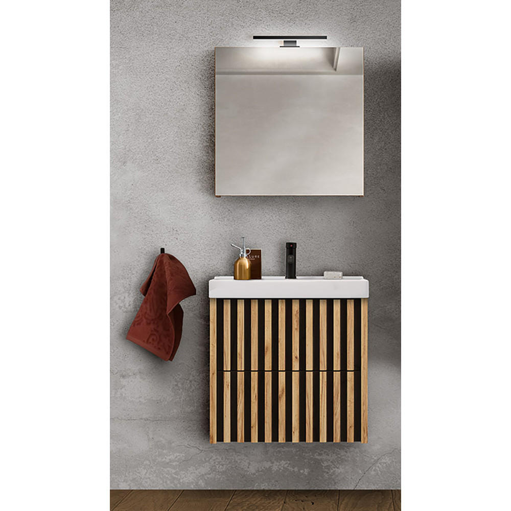 BADMÖBEL-SET 2-TLG. Lucca-107 - Braun, Holzwerkstoff (61/200/46cm) - Lomado