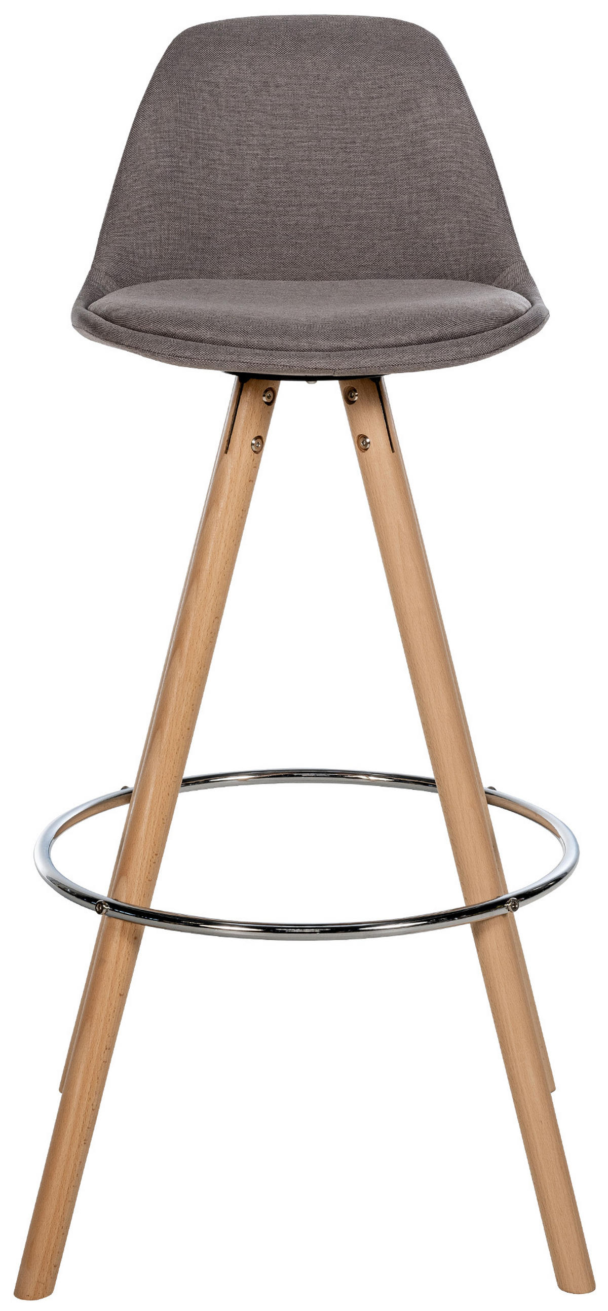 BARHOCKER PALMA Taupe Stoff Braun - Taupe, Holz/Textil (38/99/44cm) - DELUKE