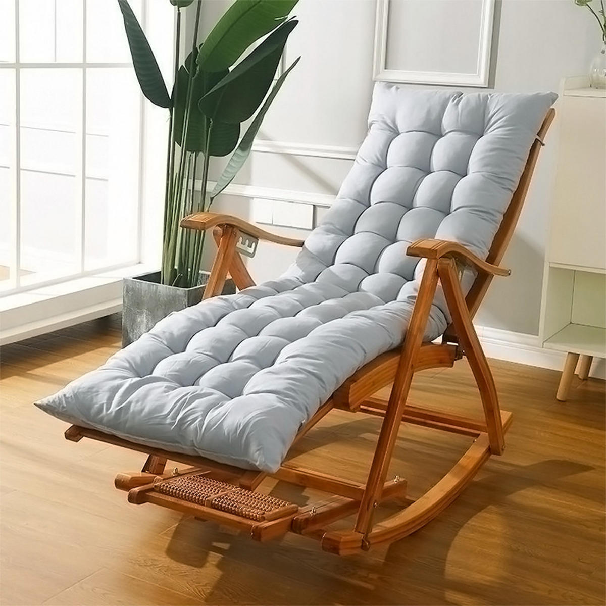 SONNENLIEGENAUFLAGE für Garten- und Terrassenstühle aus Polyester Schaumstoff in Grau 160 cm B x 50 cm - Grau, Textil (50/160cm) - Livingandhome