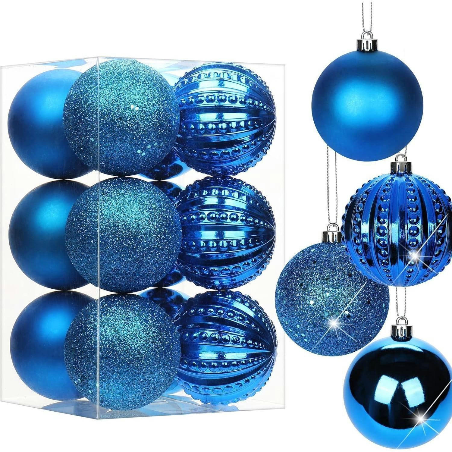 WEIHNACHTSKUGELN 12-teiliges Set Blau 8 cm - Blau, Kunststoff (8/8/8cm)