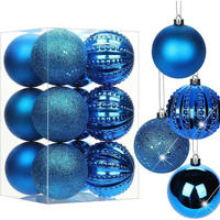 WEIHNACHTSKUGELN 12-teiliges Set Blau 8 cm - Blau, Kunststoff (8/8/8cm)
