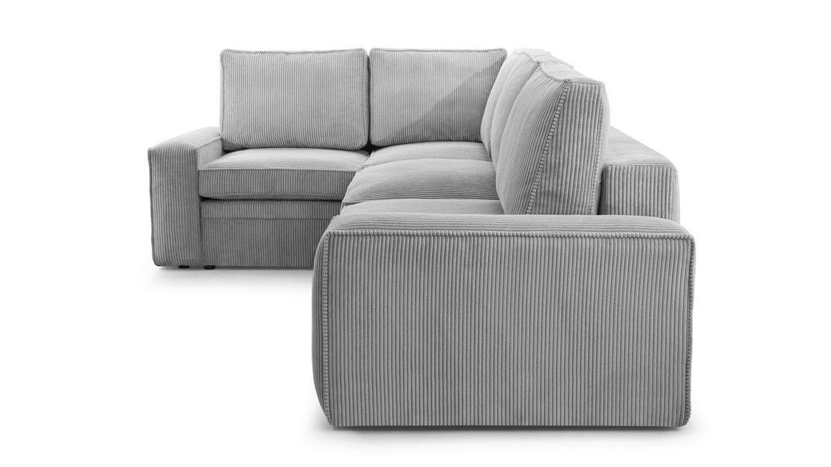 ECKSOFA L Form Treville Hellgrau 296/196/94 cm – Links, mit Bettkasten und Schlaffunktion - Hellgrau/Schwarz, Kunststoff/Textil (196/296cm) - AX Living