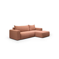 ECKSOFA aus Polyester Revolto L 6 Sitzer, Orange (Aragon 56) - Orange, Textil (268/163cm) - Meblito