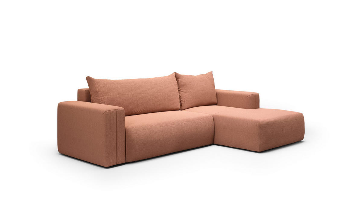 ECKSOFA aus Polyester Revolto L 6 Sitzer, Orange (Aragon 56) - Orange, Textil (268/163cm) - Meblito