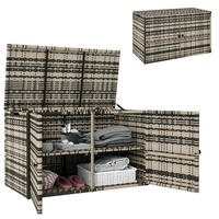 AUFLAGENBOX DE-06647 350L, 2 Ebenen, mit Deckel Mischgrau - Multicolor, Kunststoff/Metall (57/69/118cm) - ComfortXL