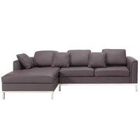 ECKSOFA Leder Braun linksseitig Oslo - Braun, Leder/Fell (270/151cm) - Beliani