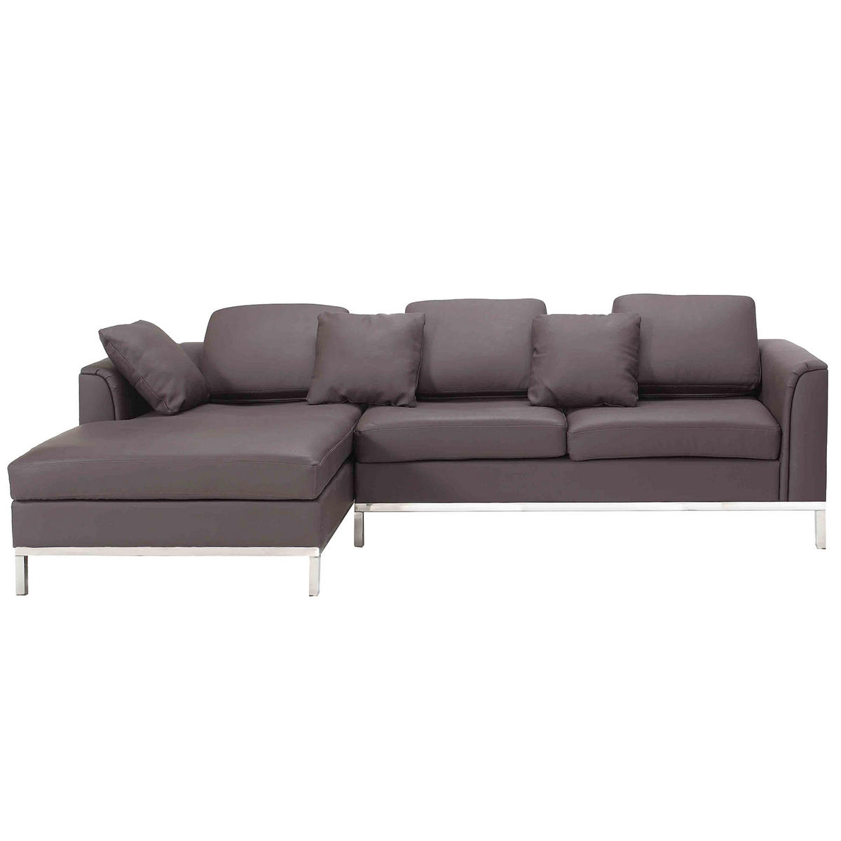 ECKSOFA Leder Braun linksseitig Oslo - Braun, Leder/Fell (270/151cm) - Beliani