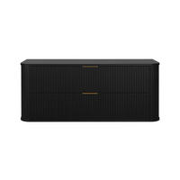 BADEZIMMERSCHRANK, Schwarz + Goldener Griff, 41,5 x 120 x 51,7 cm - Goldfarben/Schwarz, Holzwerkstoff/Kunststoff (120/51.7/41.5cm) - 3XE LIVING