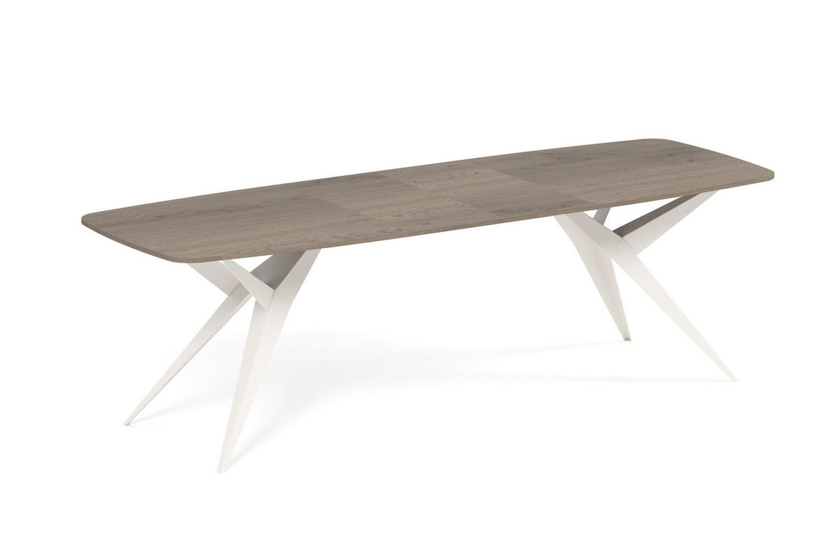 ESSTISCH AXIS - Sandfarben/Kaschmir, Holzwerkstoff/Metall (90/180/76cm) - Meblini