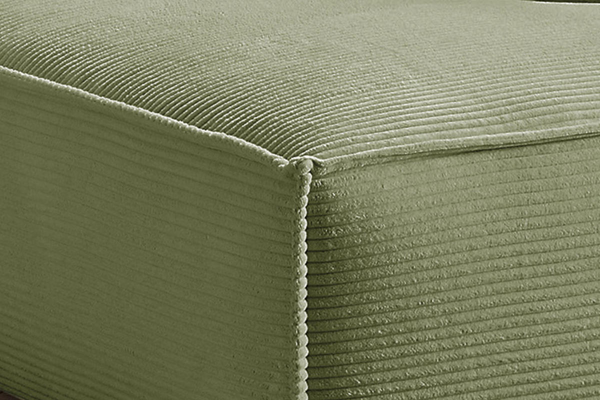 ECKSOFA SAMU Grün Cord - Schwarz/Grün, Textil (254/224cm) - KAWOLA