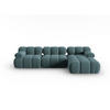 MODULARES-ECKSOFA rechts Bellis aus Samt petrol 4 Sitzplätze - Petrol, Textil (122/285cm) - Micadoni